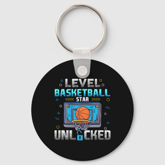 Porte-clés Level Basketball Star Unlocked Boys Men Gamer  (Recto)