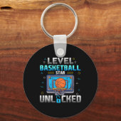 Porte-clés Level Basketball Star Unlocked Boys Men Gamer  (Recto)