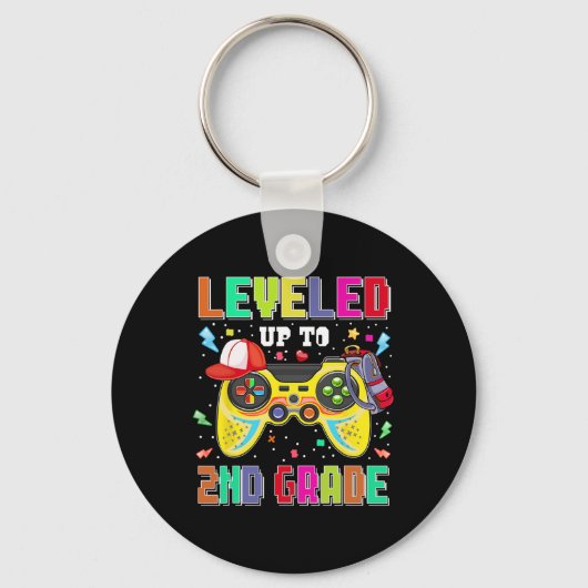 Porte-clés Leveled Up To 2nd Grade Gamer First Day Boys Ck To (Recto)