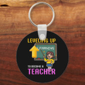 Porte-clés Leveling Up Teacher Ck To School Funny Gamer Girls (Recto)