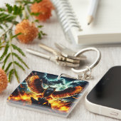 Porte-clés Lever de lune de chouette (Devant Droit)