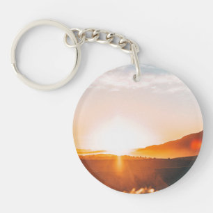 Porte-clés lever de soleil sur une montagne