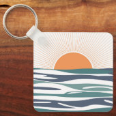 Porte-clés Lever du soleil au bord de la mer (Recto)