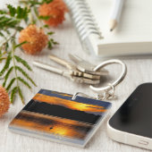 Porte-clés Lever du soleil au lac, photo pittoresque, (Devant Droit)