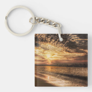 Porte-clés Lever du soleil de la superbe plage