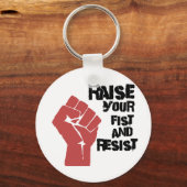 Porte-clés Levez votre poing et résistez (Recto)