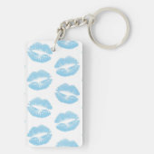 Porte-clés Lèvres bleues, motif de lèvres, rouge à lèvres ble (Dos)