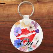Porte-clés Lèvres et fleurs (Recto)