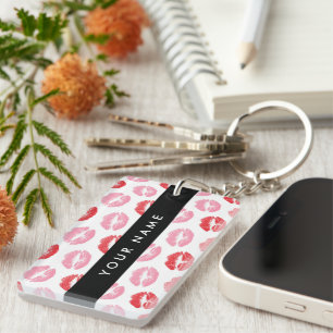 Porte-clés Lèvres Rouges, Lèvres Roses, Baiser, Votre Nom, Pe