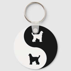 Porte-clés Lévrier afghan Yin Yang