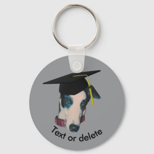Porte-clés Lévrier Graduate Drôle de Chien Personnalisé