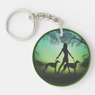 Porte-clés Lévriers en promenade