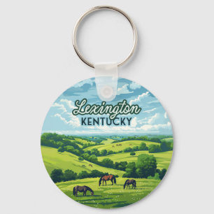 Porte-clés Lexington Kentucky Horloges Bluegrass Fermes Vinta