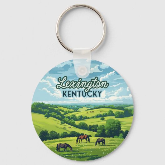 Porte-clés Lexington Kentucky Horloges Bluegrass Fermes Vinta (Recto)