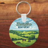 Porte-clés Lexington Kentucky Horloges Bluegrass Fermes Vinta (Verso)