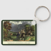 Porte-clés L'expérience du cerf-volant de Benjamin Franklin a (Recto)