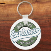 Porte-clés L'explorateur saoudien dans le logo aventure (Recto)