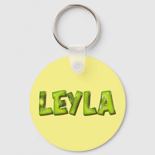 Porte-clés Leyla Name Kiwi Design (Recto)