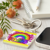Porte-clés Lgbt Pride Arc-en-ciel (Devant Droit)