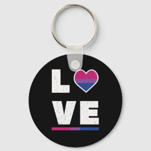 Porte-clés LGBTQ Bisexual Fierté Drapeau Déchiré Grunge Love