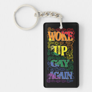 Porte-clés LGBTQ drôle Réveillé Gay à nouveau Clavier Gay