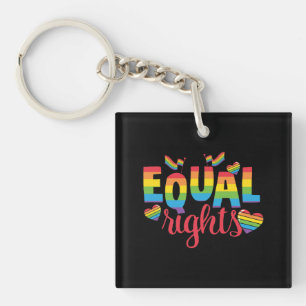 Porte-clés LGBTQ - Égalité des droits - Couleurs arc-en-ciel