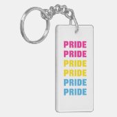 Porte-clés LGBTQ Pansexual Pride texte répété personnalisable (Devant gauche)