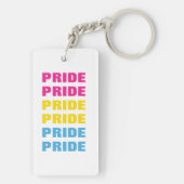 Porte-clés LGBTQ Pansexual Pride texte répété personnalisable (Dos)