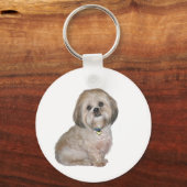 Porte-clés Lhasa Apso (A) - doré / crème (Recto)