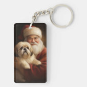 Porte-clés Lhasa Apso Avec Noël Festif Du Père Noël (Dos)
