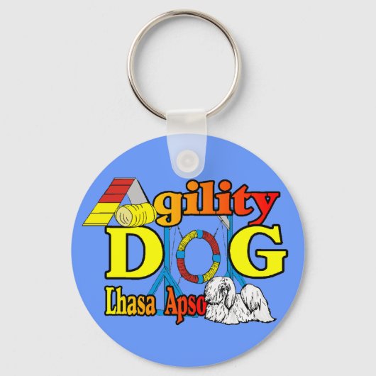 Porte-clés Lhasa Apso Cadeaux d'Agilité (Recto)