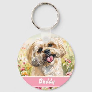 Porte-clés Lhasa Apso Plaque d'identification – Infos personn