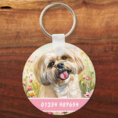 Porte-clés Lhasa Apso Plaque d'identification – Infos personn (Verso)