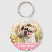 Porte-clés Lhasa Apso Plaque d'identification – Infos personn (Verso)