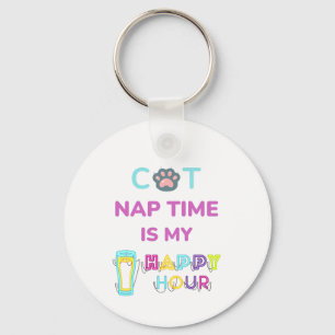 Porte-clés l'heure de la sieste pour chat est mon heure d'or