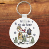 Porte-clés L'hiver est pour les T-shirts et cadeaux aux oisea (Recto)