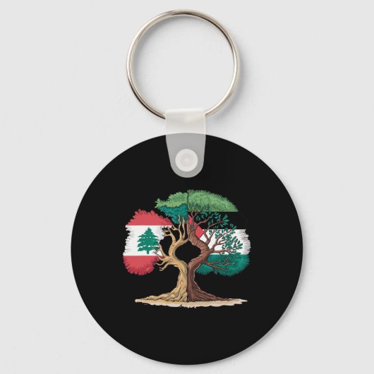 Porte-clés Liban Palestine Drapeau libanais Palestinien (Recto)
