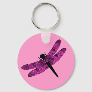 Porte-clés Libellule à ailes roses