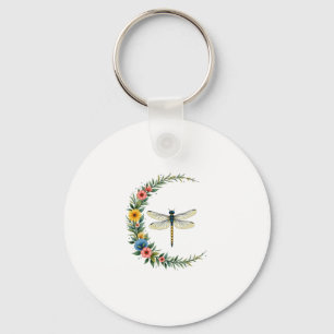Porte-clés Libellule Boho Croissant Lune Signe de Paix Hippie