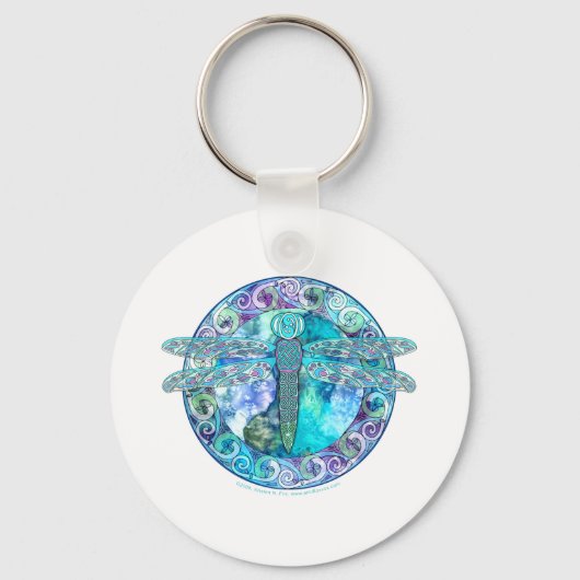 Porte-clés libellule celtique cool (Recto)