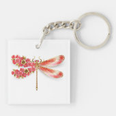 Porte-clés libellule de fleurs avec sakura de bijoux (Dos)
