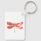 Porte-clés libellule de fleurs avec sakura de bijoux (Verso)