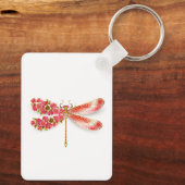 Porte-clés libellule de fleurs avec sakura de bijoux (Verso)