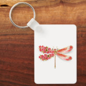 Porte-clés libellule de fleurs avec sakura de bijoux (Recto)