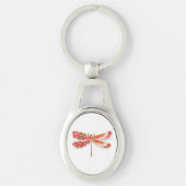 Porte-clés libellule de fleurs avec sakura de bijoux (Devant)