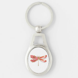 Porte-clés libellule de fleurs avec sakura de bijoux