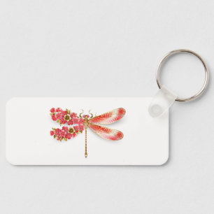 Porte-clés libellule de fleurs avec sakura de bijoux