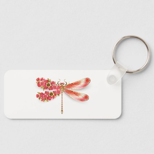 Porte-clés libellule de fleurs avec sakura de bijoux (Recto)