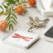 Porte-clés libellule de fleurs avec sakura de bijoux (Côté)