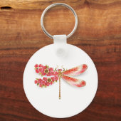 Porte-clés libellule de fleurs avec sakura de bijoux (Recto)